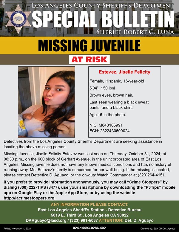 LASD missing Estevez