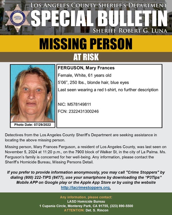 LASD missing Ferguson