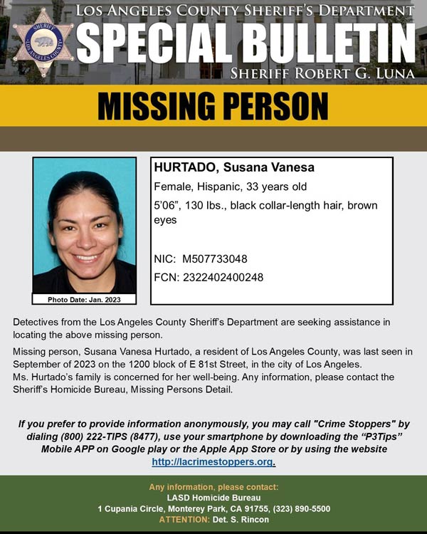 LASD missing Hurtado
