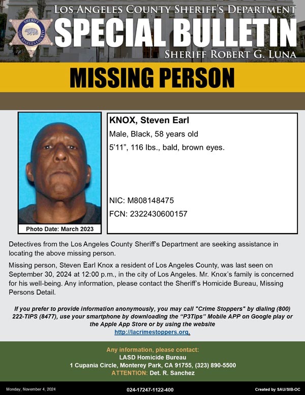 LASD missing Knox