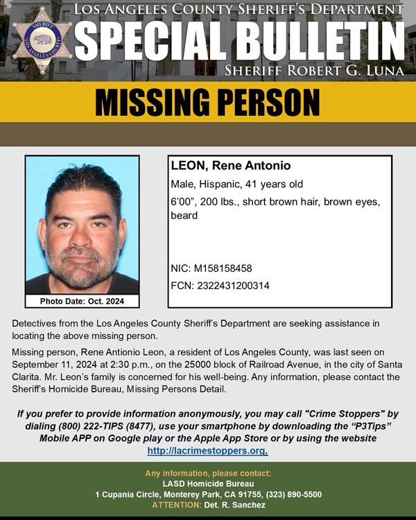 LASD missing Leon