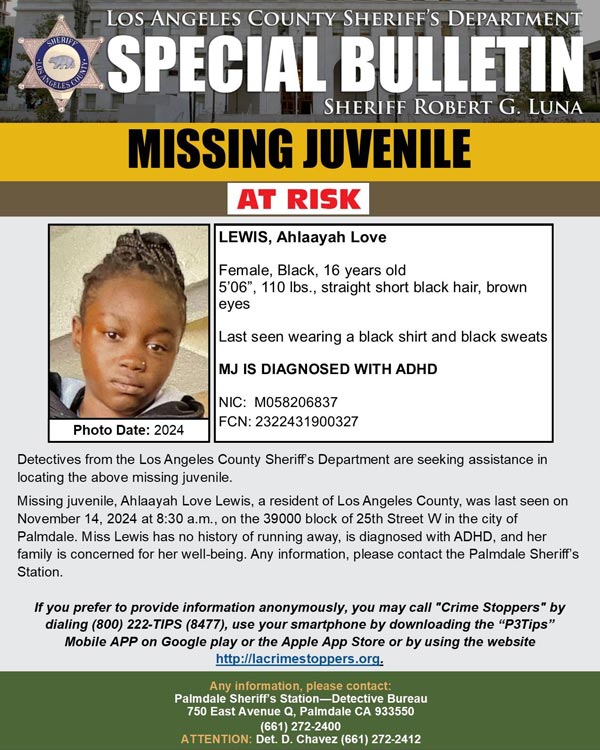 LASD missing Lewis