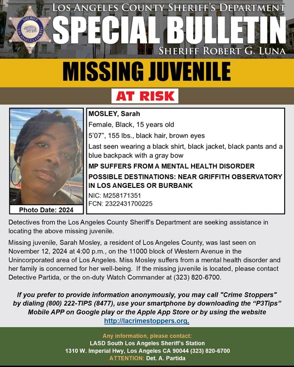 LASD missing Mosley