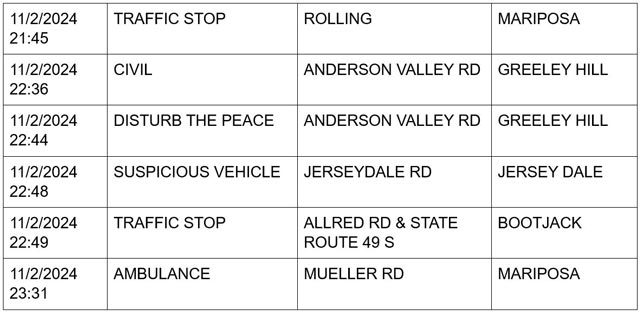 mariposa county booking report for november 2 2024 4