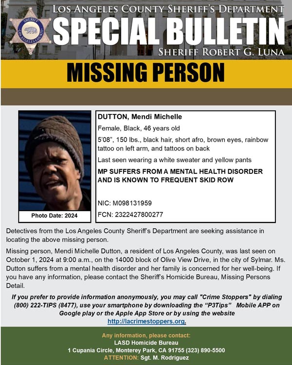 LASD missing Dutton