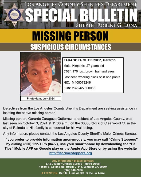 LASD missing Gutierrez