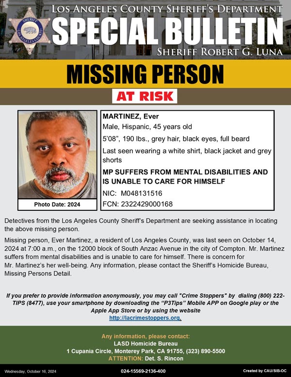 LASD missing Martinez