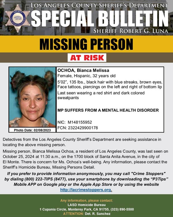 LASD missing Ochoa