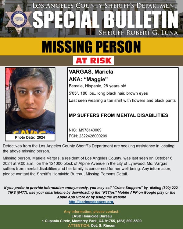 LASD missing Vargas