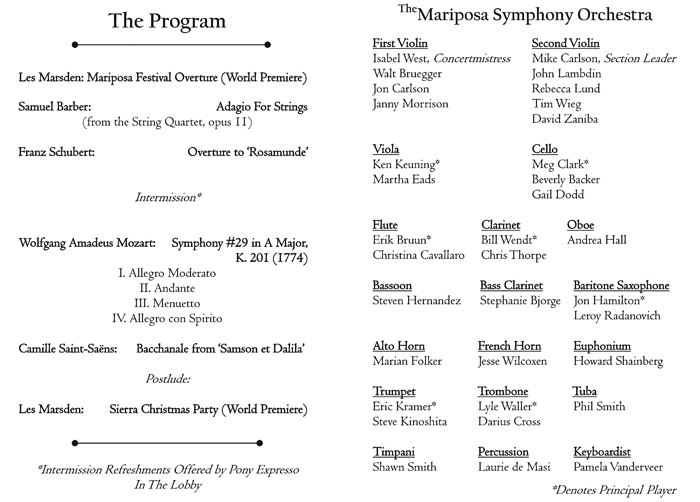 MYSO Program Season 1