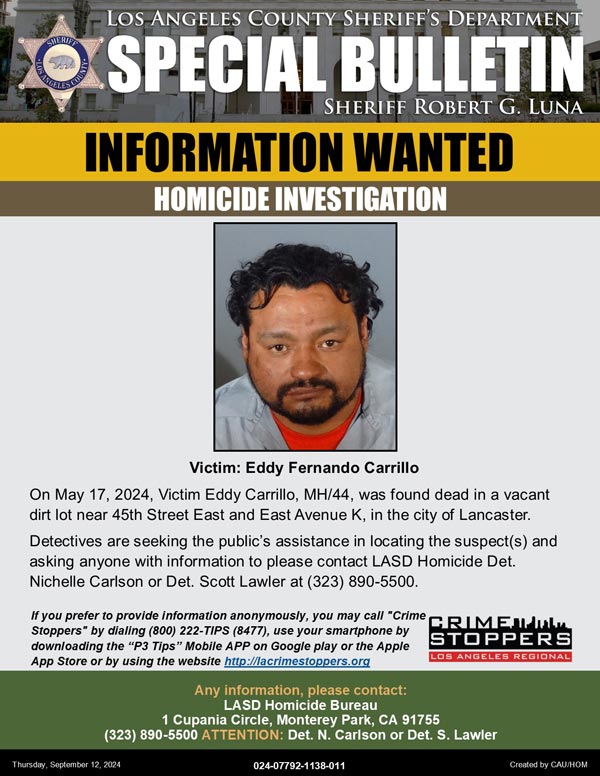 LASD homicide Carrillo