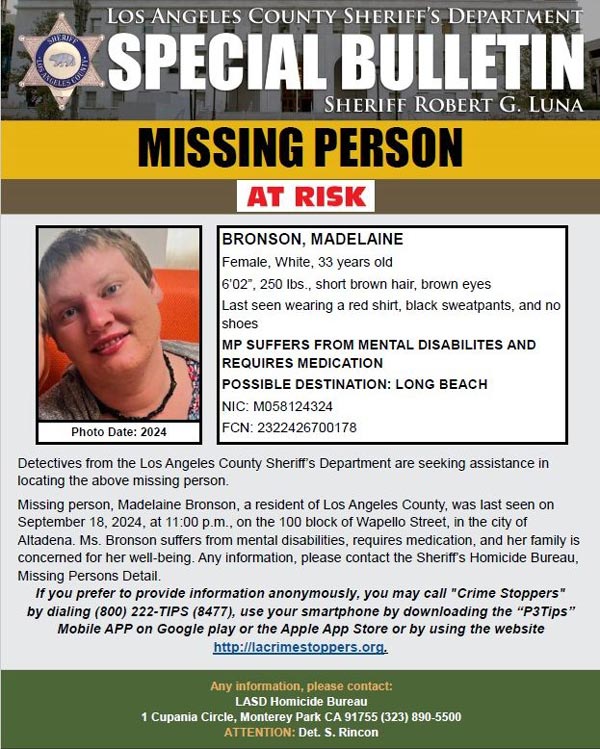 LASD missing Bronson