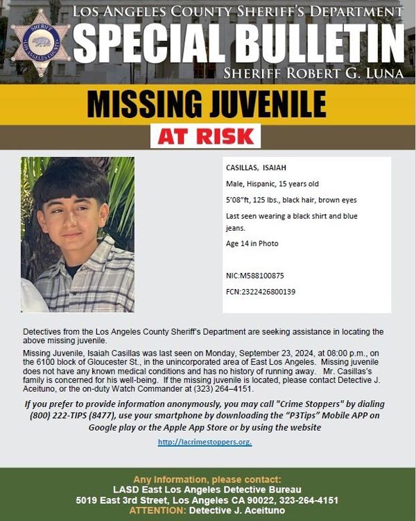 LASD missing Casillas