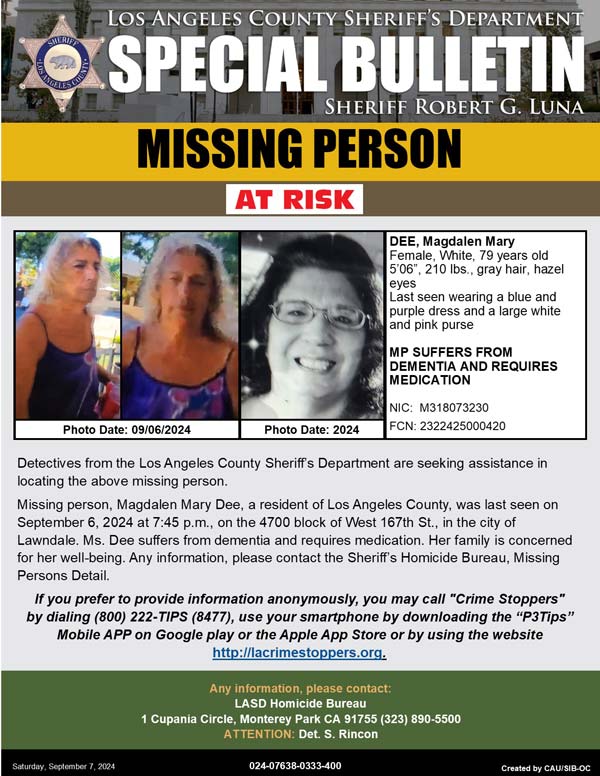 LASD missing Dee