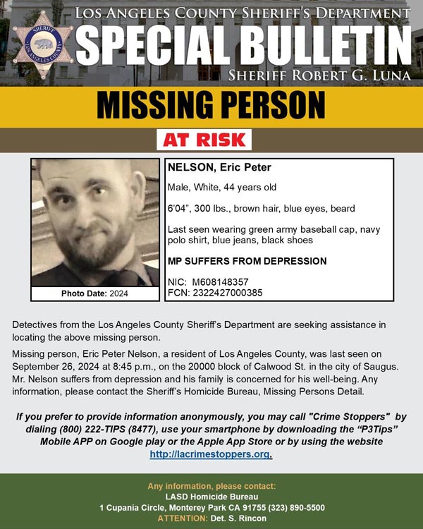 LASD missing Nelson