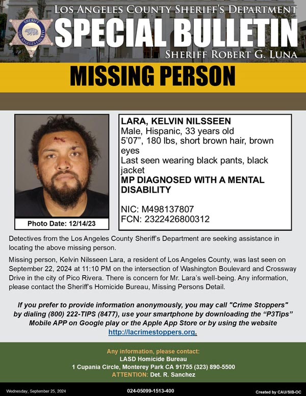 LASD missing Nilsseen