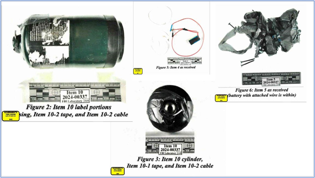 DOJ ied bomb components