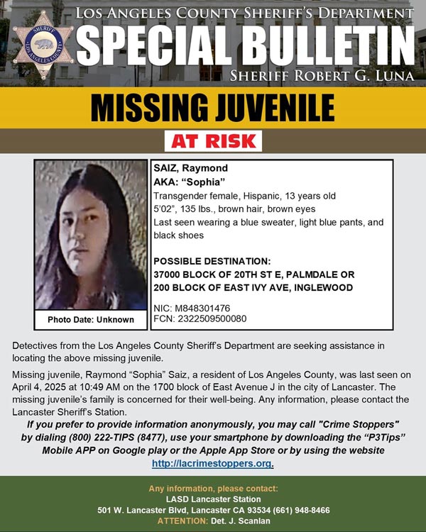 LASD missing Saiz