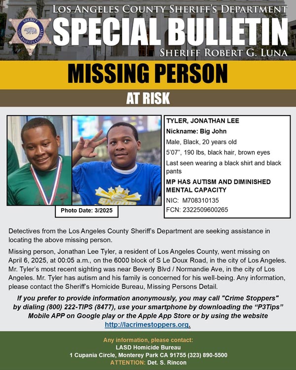 LASD missing Tyler