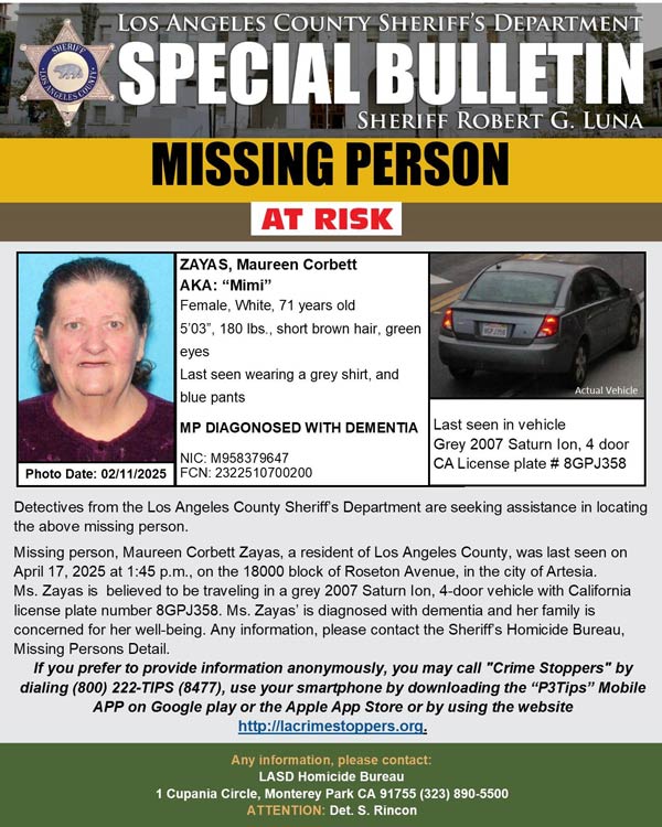 LASD missing Zayas