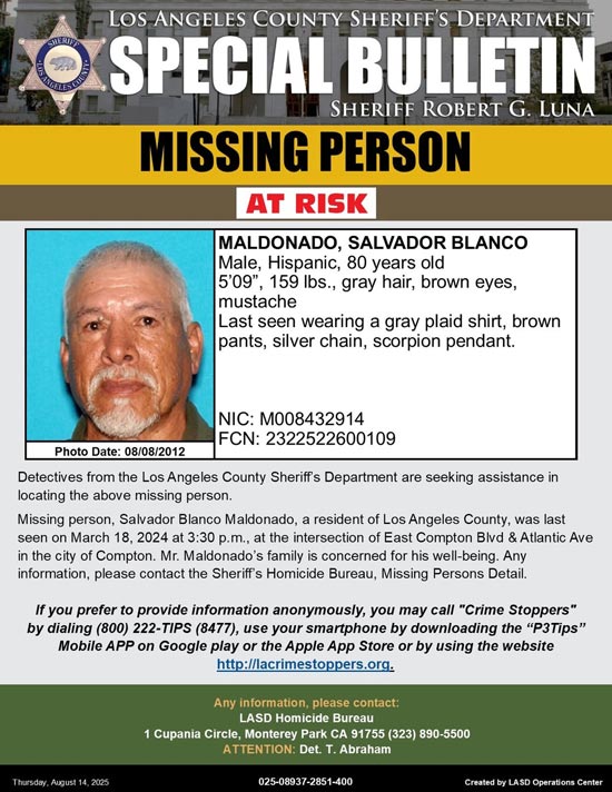 LASD missing Maldonado