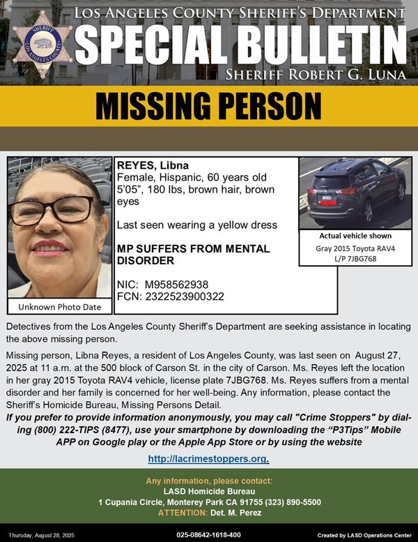 LASD missing Reyes
