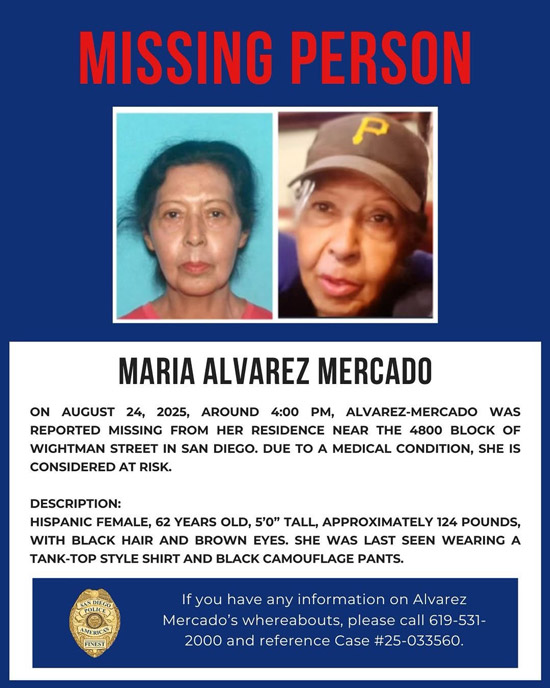 SDPD missing Mercado