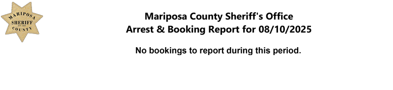 mariposa county booking report for august 10 2025
