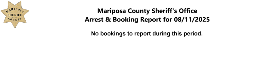 mariposa county booking report for august 11 2025