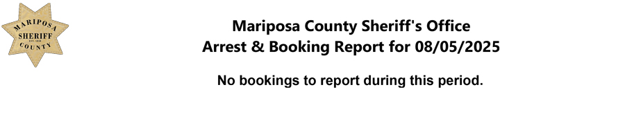 mariposa county booking report for august 5 2025