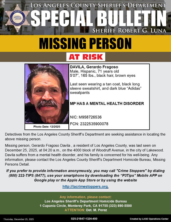 LASD missing Davila