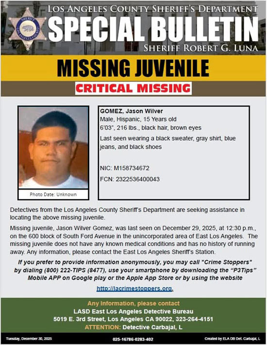 LASD missing Gomez