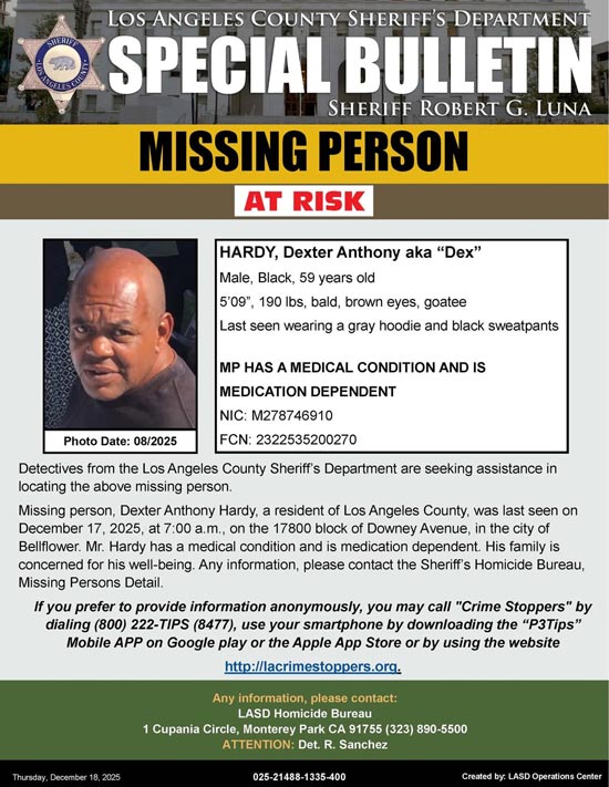 LASD missing Hardy