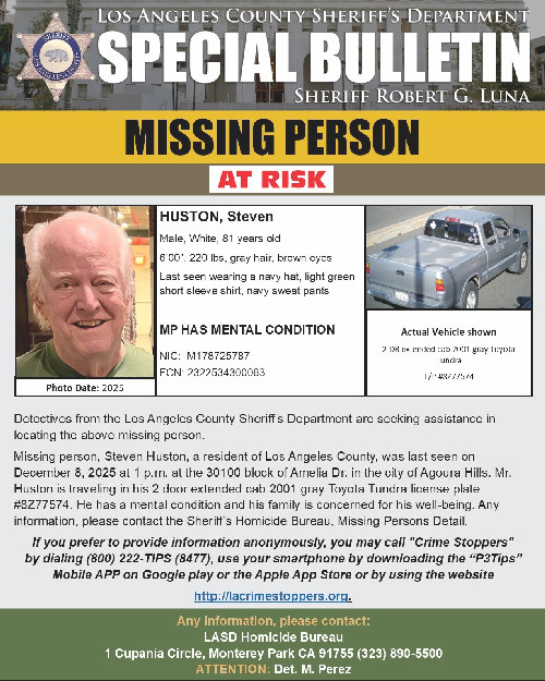 LASD missing Huston 500
