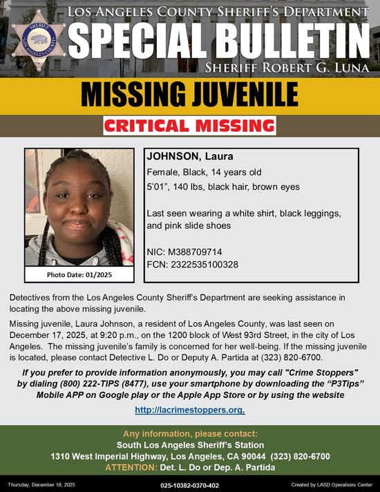 LASD missing Johnson