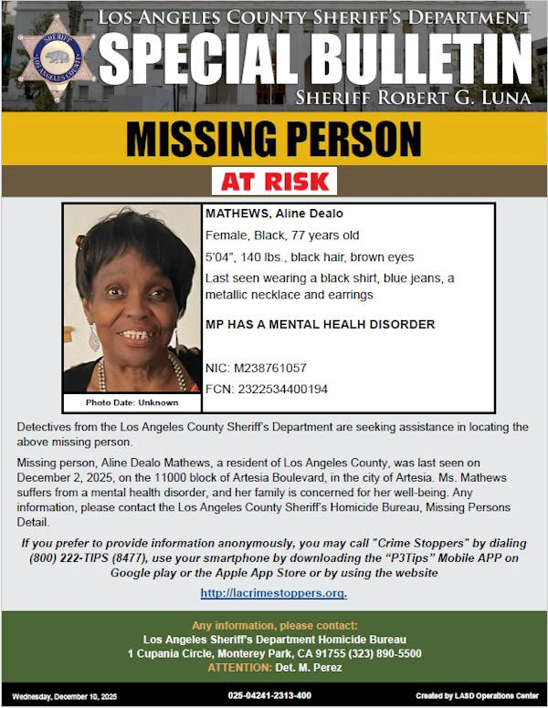 LASD missing Mathews
