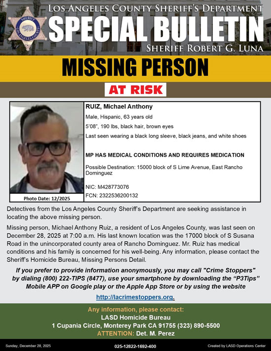 LASD missing Ruiz