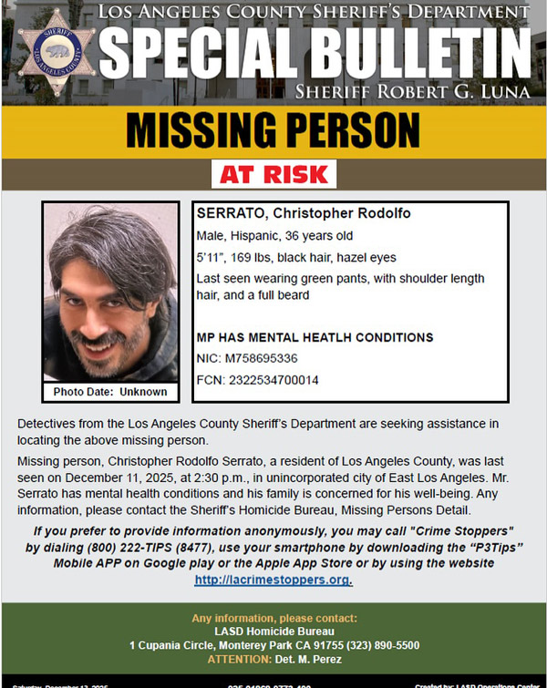 LASD missing Serrato