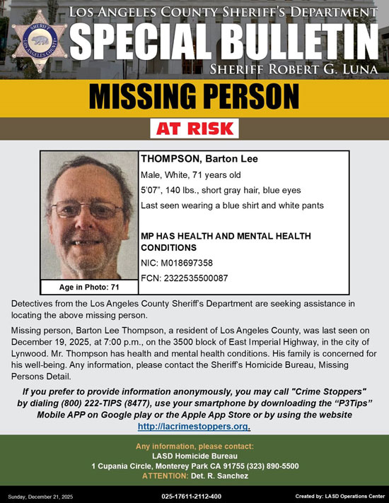 LASD missing Thompson