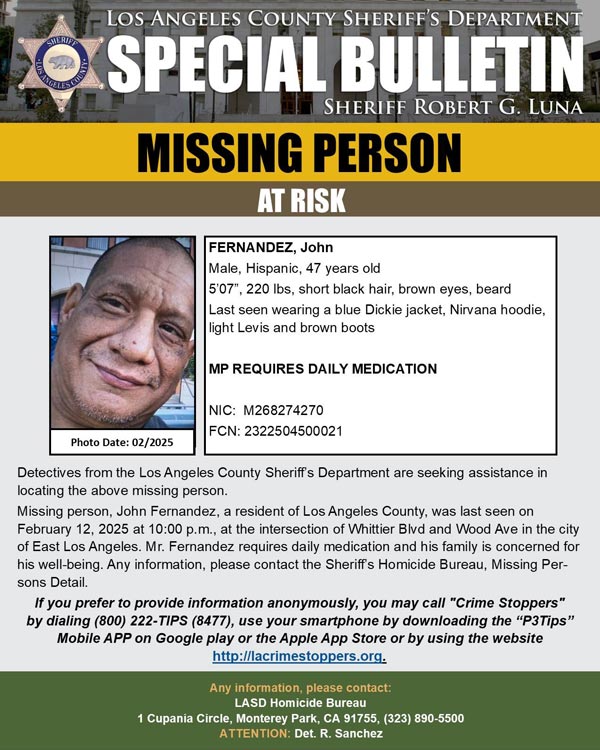 LASD missing Fernandez