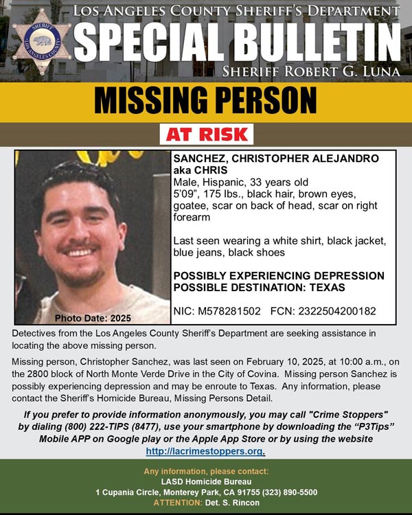 LASD missing Sanchez