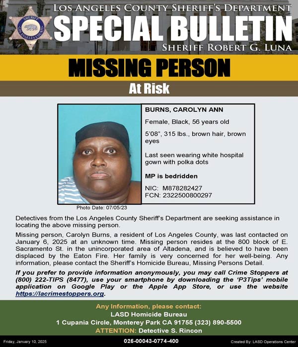 LASD missing Burns