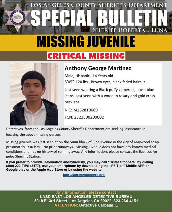 LASD missing Martinez