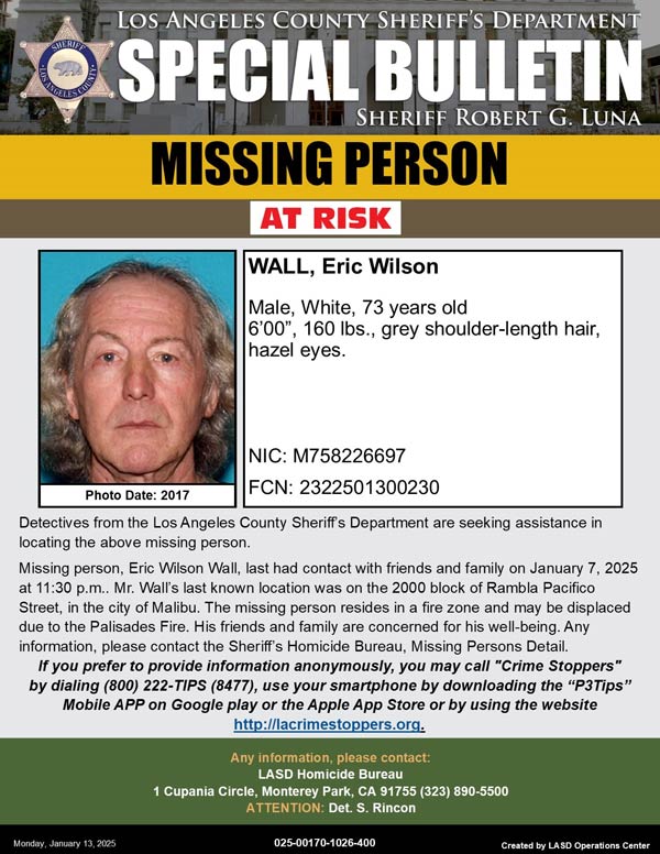 LASD missing Wall