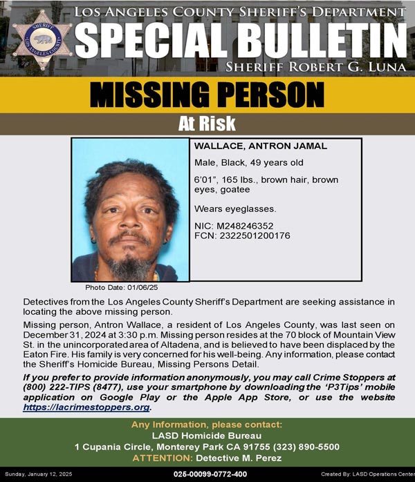 LASD missing Wallace