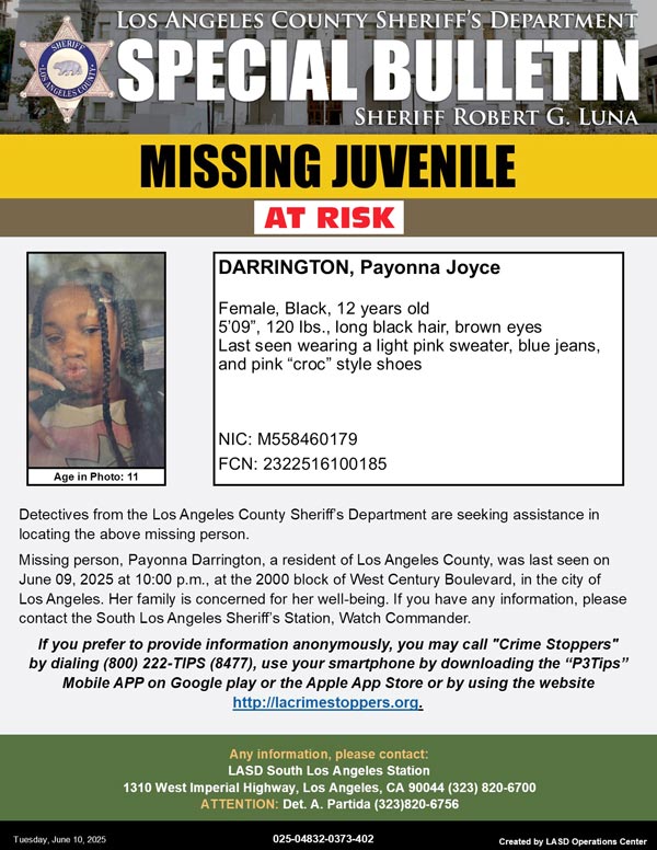 LASD missing Darrington