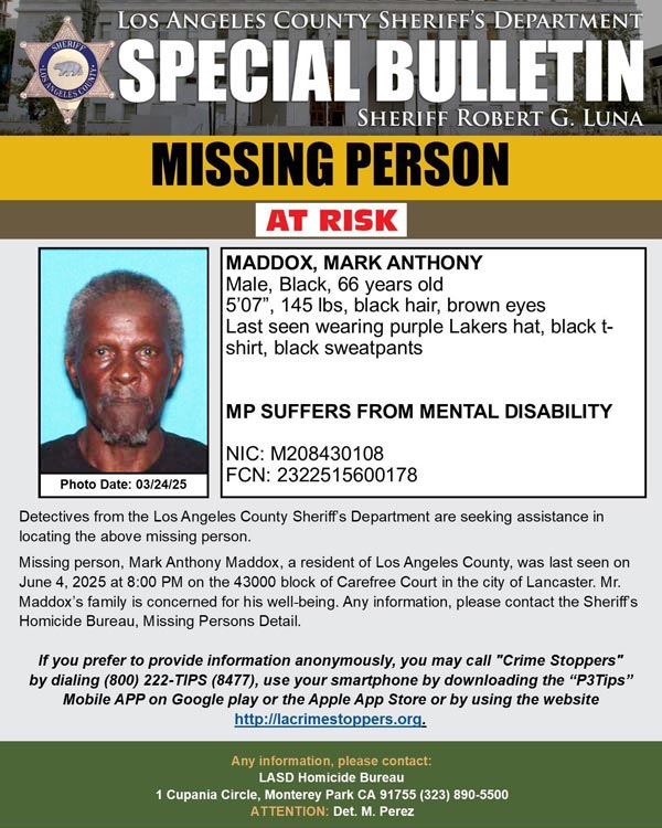 LASD missing Maddox