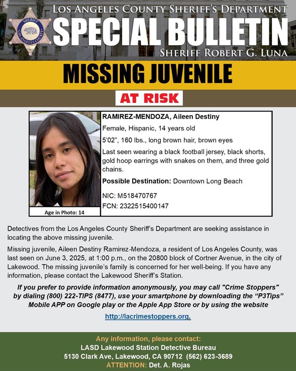 LASD missing Mendoza