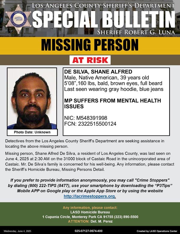 LASD missing deSilva