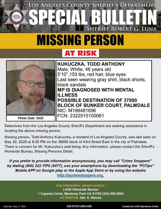 LASD missing Kukuczka